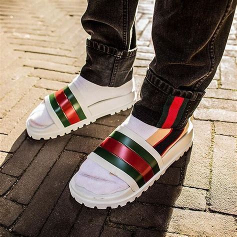 gucci slides on someone& 39|Gucci slides men cheap.